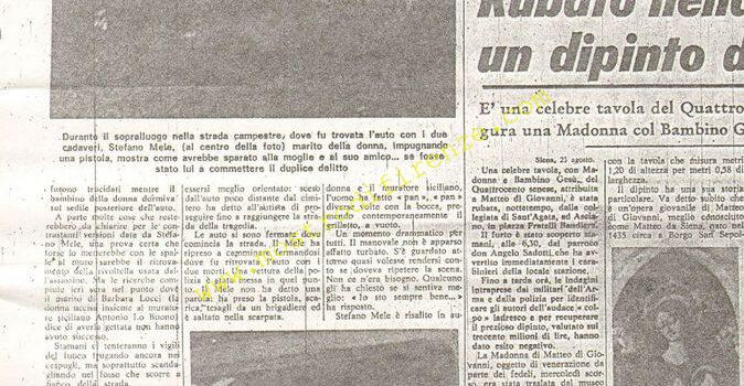 <b>24 Agosto 1968 Stampa: La Nazione – Fermato per gravi indizi il marito dell’assassinata</b>