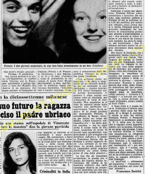 <b>17 Settembre 1974 Stampa: Stampa Sera- Il pazzo ha sparato sul giovane prima di infierire sulla ragazza – I fidanzati uccisi: un solo l’assassino o una setta diabolica alla Manson?</b>