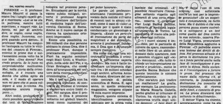 <b>23 Gennaio 1988 Stampa: La Stampa – “Il DNA non è infallibile”</b>