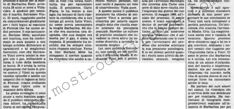 <b>19 Aprile 1988 Stampa: La Stampa – L’accusatore di Vinci: “Ora non ricordo”</b>