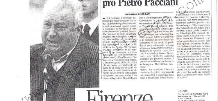 <b>22 Gennaio 1995 Stampa: L’Unità – E’ Nato il comitato pro Pietro Pacciani</b>
