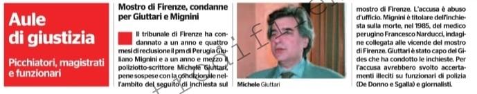 <b>23 Gennaio 2010 Stampa: L’Unità – Mostro di Firenze, condanne per Giuttari e Mignini</b>