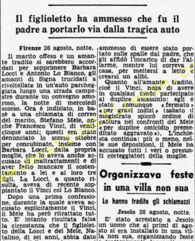<b>27 Agosto 1968 Stampa: Corriere della Sera – Gravi gli indizi contro il marito di Signa</b>
