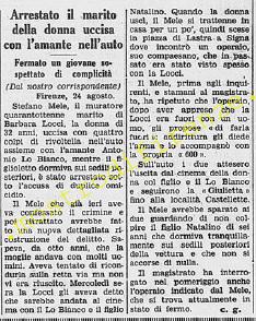 <b>25 Agosto 1968 Stampa: La Stampa – Arrestato il marito della donna uccisa con l’amante nell’auto</b>