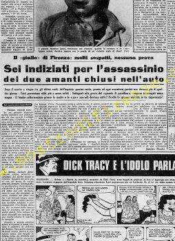 <b>23 Agosto 1968 Stampa: Stampa Sera – Sei indiziati per l’assassinio dei due amanti chiusi nell’auto</b>