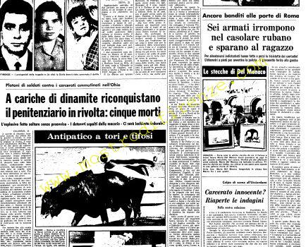 <b>23 Agosto 1968 Stampa: L’Unità – Assassinati in auto madre e amico</b>