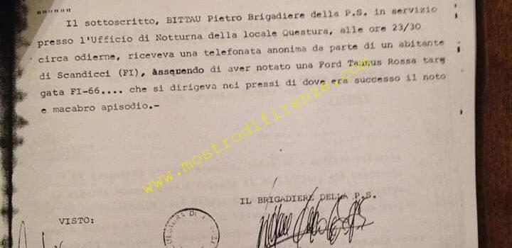 <b>11 Giugno 1981 Relazione di Servizio telefonata anonima a Sergio Bittau</b>