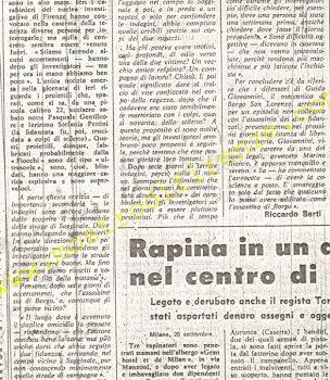 <b>21 Settembre 1974 Stampa: La Nazione – Conosce bene la zona di Borgo l’assassino dei due fidanzati</b>