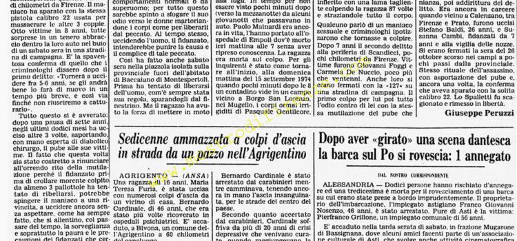 <b>21 Giugno 1982 Stampa: Corriere della Sera – Altri due fidanzati uccisi in Toscana</b>