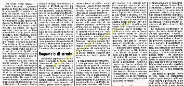 <b>9 Luglio 1982 Stampa: Corriere della Sera – Le otto croci del mostro di Firenze</b>