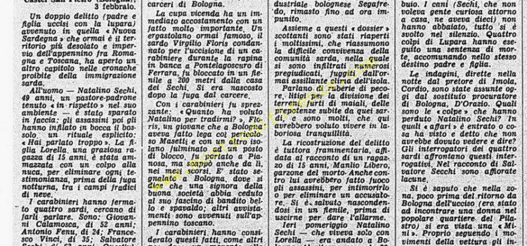 <b>4 Febbraio 1976 Stampa: Corriere della Sera – Quattro fermati a Castel San Piero</b>