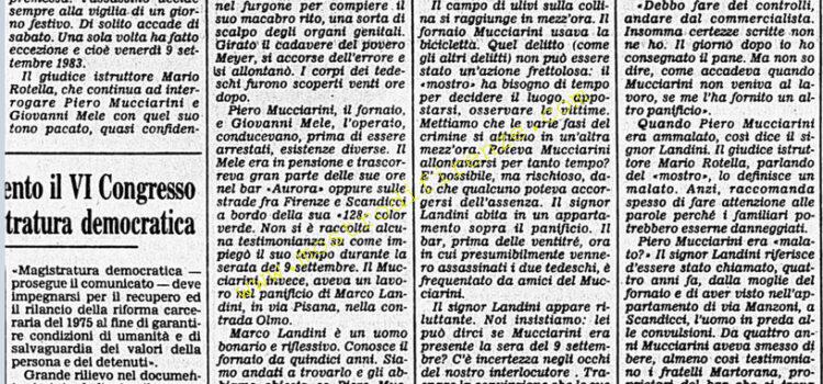 <b>30 Gennaio 1984 Stampa: Corriere della Sera – Forse da un nuovo testimone la chiave per le indagine sul “mostro” di Firenze</b>