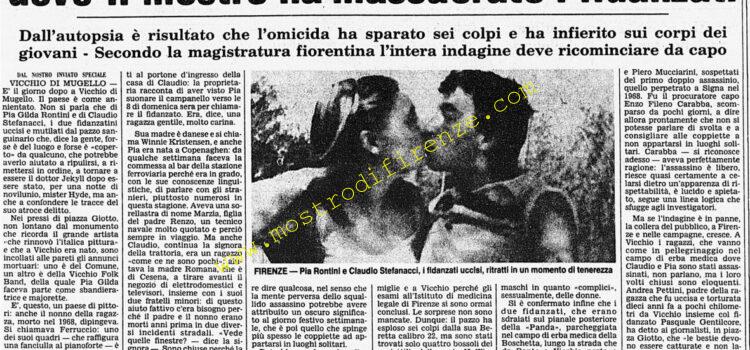 <b>1 Agosto 1984 Stampa: Corriere della Sera – Rabbia e sgomento della gente nel paese dove il mostro ha massacrato e fidanzati</b>