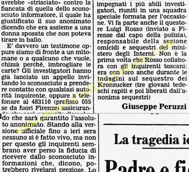 <b>6 Agosto 1984 Stampa: Corriere della Sera – Un uomo avrebbe visto il volto dell’assassino</b>