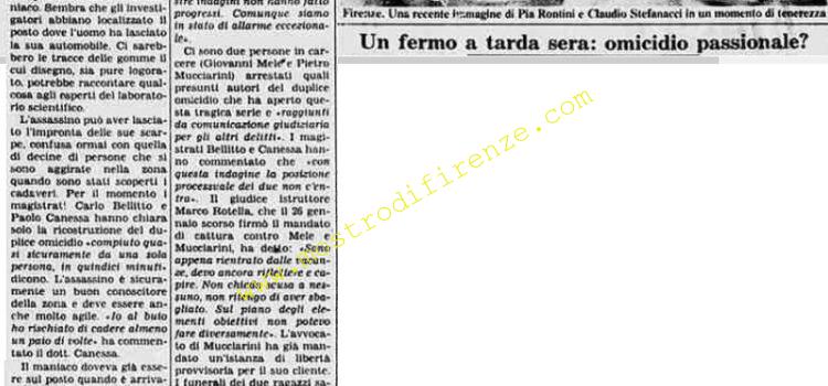 <b>1 Agosto 1984 Stampa: La Stampa – Una traccia del maniaco</b>