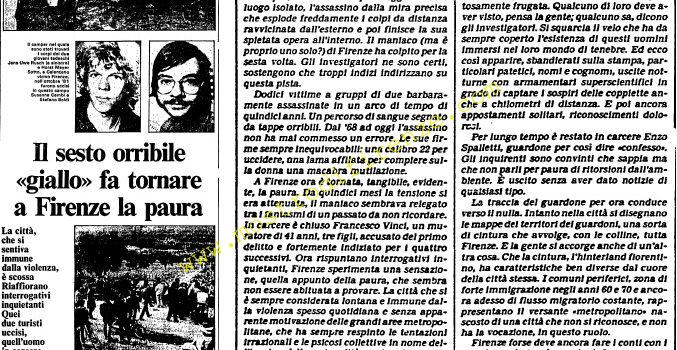 <b>13 Settembre 1983 Stampa: L’Unità – Il sesto orribile “giallo” fa tornare a Firenze la paura</b>
