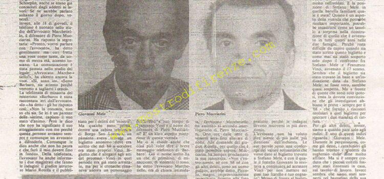 <b>31 Gennaio 1984 Stampa: La Città – Una voce misteriosa. “Avvocato, stia attento” – Mele e Mucciarini due ex ottimi amici</b>