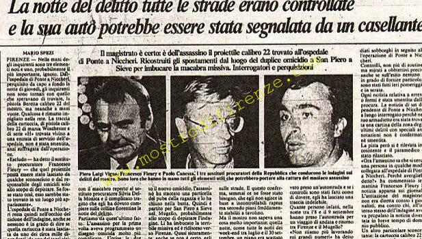 <b>29 Settembre 1985 Stampa: La Nazione – Altro errore del mostro – Una pista segreta porterà al mostro?</b>