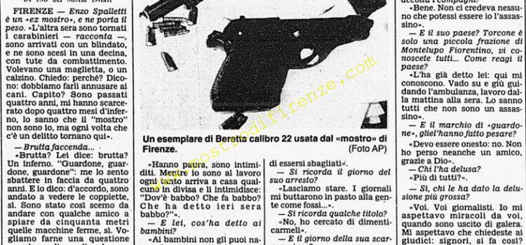 <b>12 Settembre 1985 Stampa: Corriere della Sera – Parla un uomo che fu creduto il mostro – Tom Ponzi azzarda: “Per me è un macellaio” – Avvertiti del pericolo i due uccisi dal mostro</b>