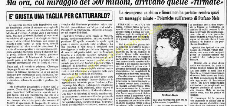 <b>21 Settembre 1985 Stampa: Corriere della Sera – Mille lettere anonime per il mostro</b>