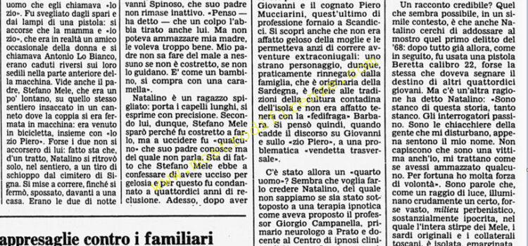 <b>13 Ottobre 1985 Stampa: Corriere della Sera – “Mio padre forse sa chi è il mostro di Firenze”</b>