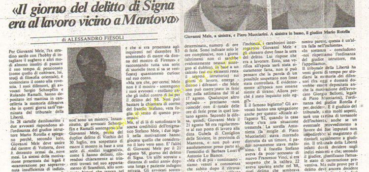 <b>18 Settembre 1984 Stampa: La Città – Nella busta paga l’alibi di Mele</b>