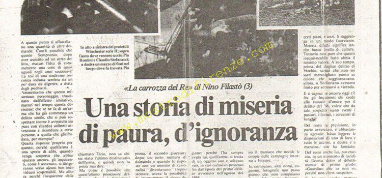 <b>8 Settembre 1984 Stampa: La Città – Una storia di miseria, di paura, d’ignoranza – “I due cognati: vi assicuro che non sono Sacchi e Vanzetti”</b>