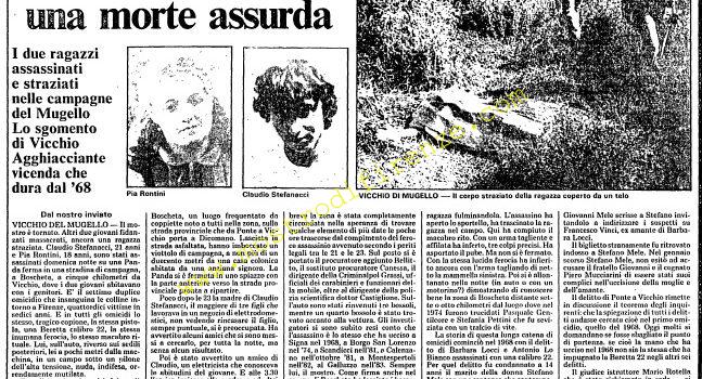 <b>31 Luglio 1984 Stampa: L’Unità – Sono tornati “mostro” e terrore – Quella pistola, quel copione da troppo tempo cosi simili</b>
