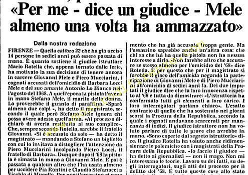 <b>31 Agosto 1984 Stampa: L’Unità – Firenze, polemiche sul “mostro”</b>