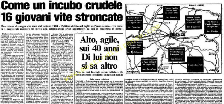 <b>10 Settembre 1985 Stampa: L’Unità – Come un incubo crudele 16 giovani vite stroncate</b>