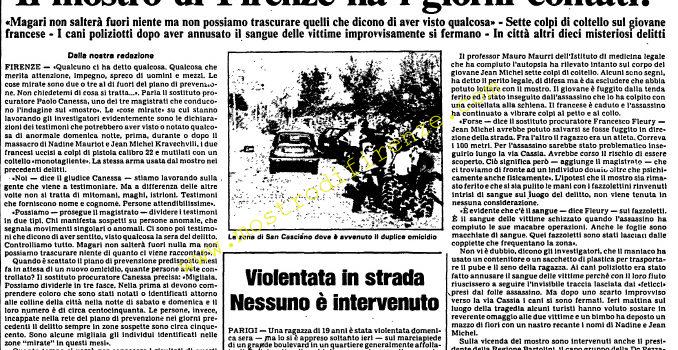 <b>13 Settembre 1985 Stampa: L’Unità – “Si, stavolta ci sono testimoni”</b>