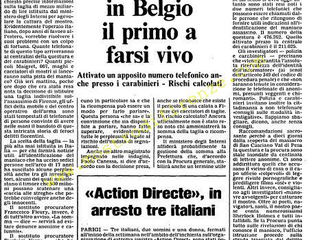 <b>20 Settembre 1985 Stampa: L’Unità – Firenze, corsa alla taglia</b>
