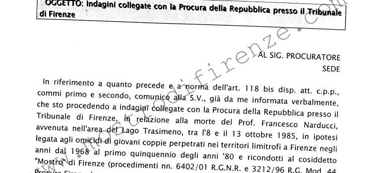 <b>19 Dicembre 2001 Giuliano Mignini comunica al Procuratore di Perugia il collegamento d’indagine</b>