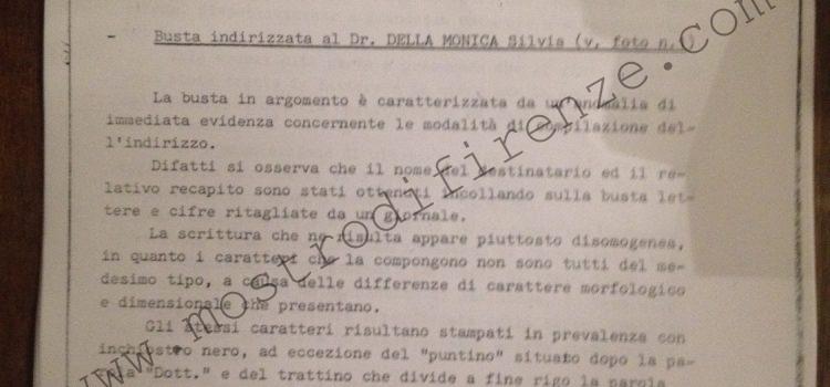 <b>1 Settembre 1986 Consegna analisi merceologica delle lettere anonime ai procuratori</b>
