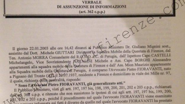 <b>22 Gennaio 2003 Testimonianza di Pietro Fioravanti</b>
