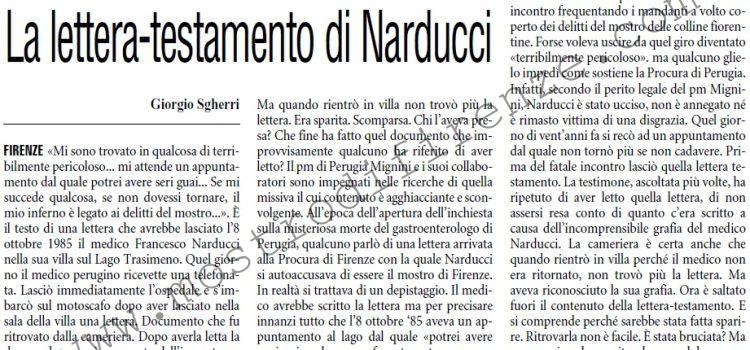 <b>5 Febbraio 2005 Stampa: L’Unità – La lettera-testamento di Narducci</b>