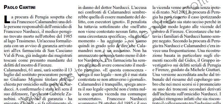 <b>16 Giugno 2005 Stampa: L’Unità – Omicidio Narducci, indagato l’ex farmacista</b>
