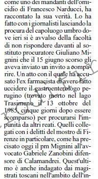 <b>14 Luglio 2005 Stampa: L’Unità – Interrogato a Perugia il farmacista Calamandrei</b>