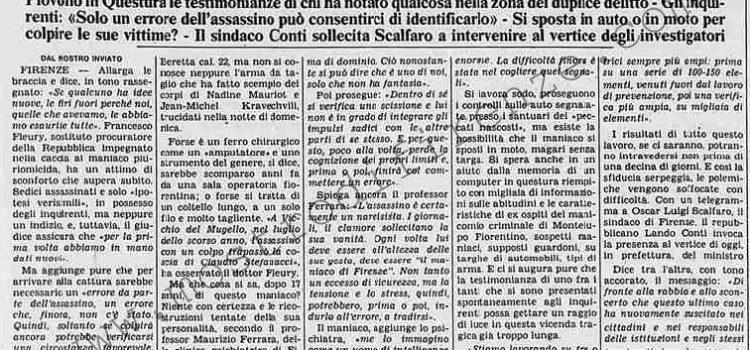 <b>13 Settembre 1985 Stampa: La Stampa – Tanti segnali sul maniaco</b>