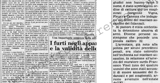 <b>15 Marzo 1985 Stampa: La Stampa – Divisi i giudici sulla proposta di una “taglia” per il maniaco – Firenze, pastore arrestato E’ l’assassino dei fidanzati?</b>