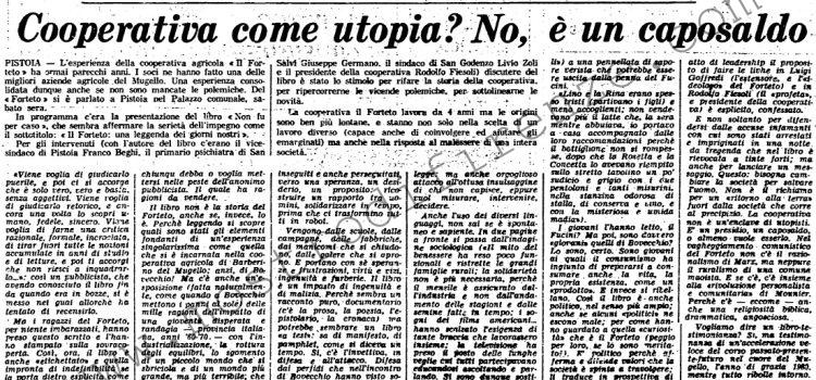 <b>11 Novembre 1980 Stampa: L’Unità – Cooperativa come utopia? No, è un caposaldo</b>