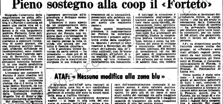 <b>13 Gennaio 1979 Stampa: L’Unità – Pieno sostegno alla coop il “Forteto”</b>