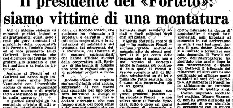 <b>16 Dicembre 1980 Stampa: L’Unità – Il presidente del “Forteto”: siamo vittime di una montatura</b>