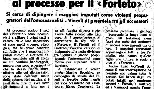 <b>17 Dicembre 1980 Stampa: L’Unità – Parlano i primi testi a carico al processo per il “Forteto” e Un nuovo modo di vivere nelle campagne toscane</b>