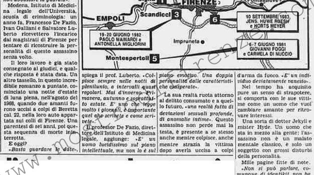 <b>30 Luglio 1985 Stampa: Stampa Sera – Ecco il ritratto del maniaco “folle ma lucido e vanesio”</b>