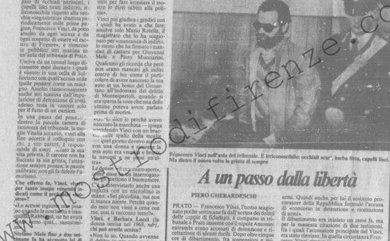 <b>14 Febbraio 1984 Stampa: La Nazione – Signor Vinci, che effetto fa?</b>