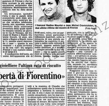 <b>19 Agosto 1987 Stampa: Corriere della Sera – Firenze: una donna sanguinante e scatta la caccia al “mostro”</b>