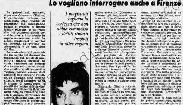 <b>2 Settembre 1986 Stampa: Stampa Sera – Carta e penna per Giudice</b>