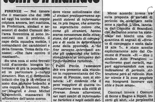 <b>25 Maggio 1986 Stampa: La Stampa – Summit di sindaci contro il maniaco</b>