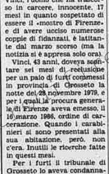 <b>7 Settembre 1986 Stampa: La Stampa – Francesco Vinci latitante da sei mesi</b>